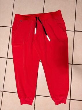 FIGS Zamora Jogger Scrub Pants Neon Red Size XXLarge/P